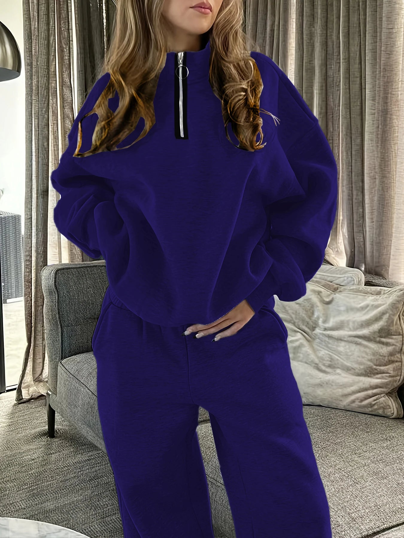 Oversized Fleece Warm Hoodie Set (2 pieces)