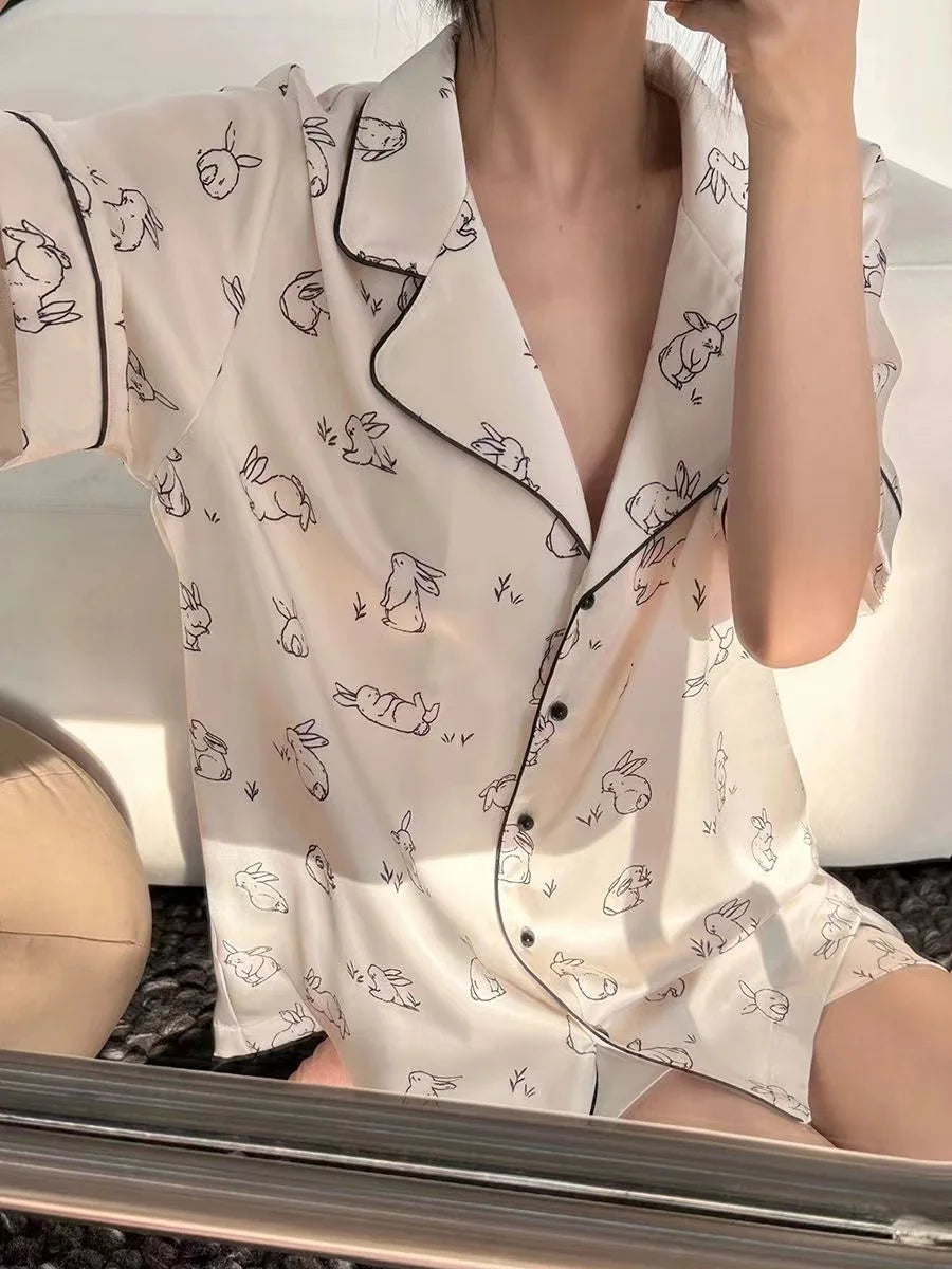 Cherry Bliss Satin Pajama Set