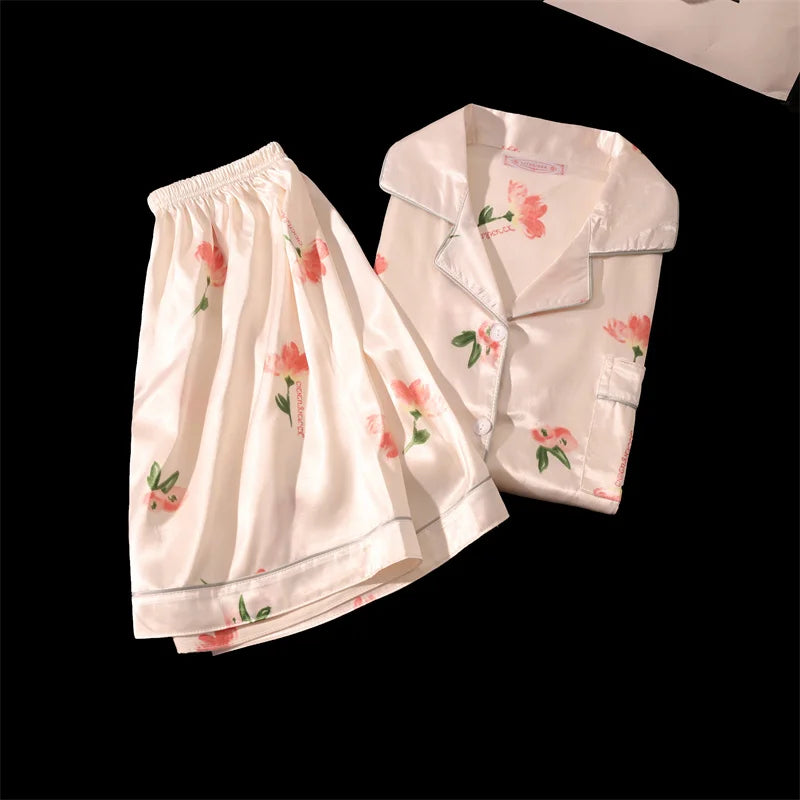 Cherry Bliss Satin Pajama Set